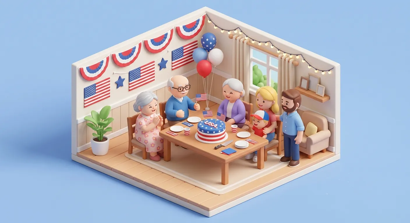 Celebrating Independence Day at an assisted living community