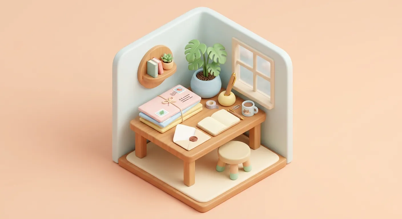 A person writing a heartfelt letter at a cozy desk