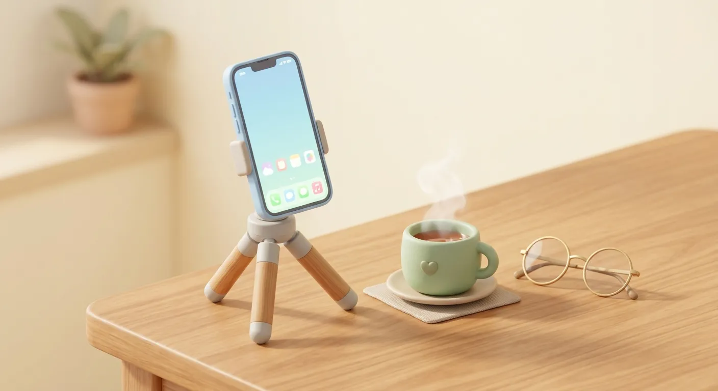 Grandmother and grandchild recording stories together on a smartphone